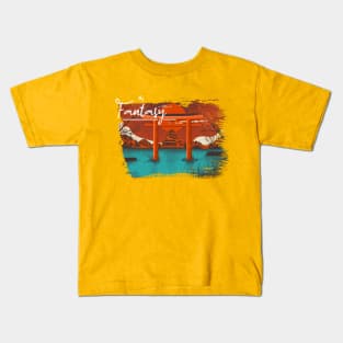 Japanese sunset in pacific ocean Kids T-Shirt